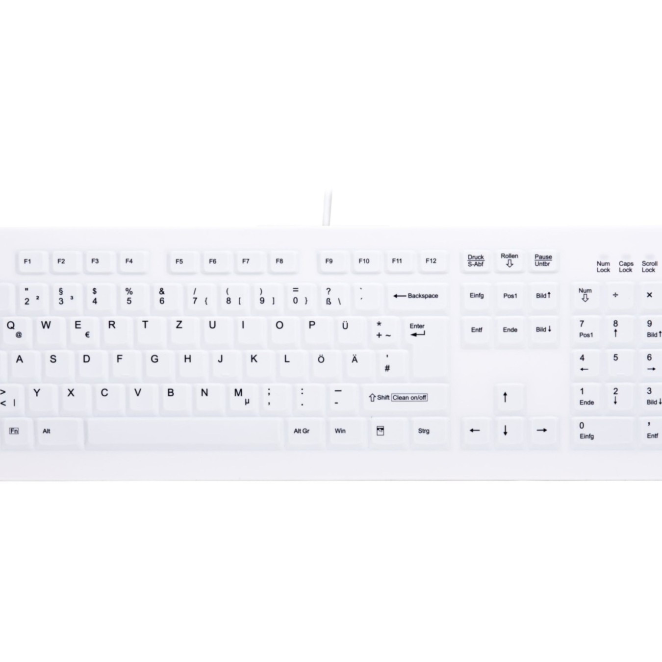 Keyboard Cherry Medical AK-C8100F Active Key wired white - AK-C8100F-UVS-W GE - White USB Wired German QWERTZ