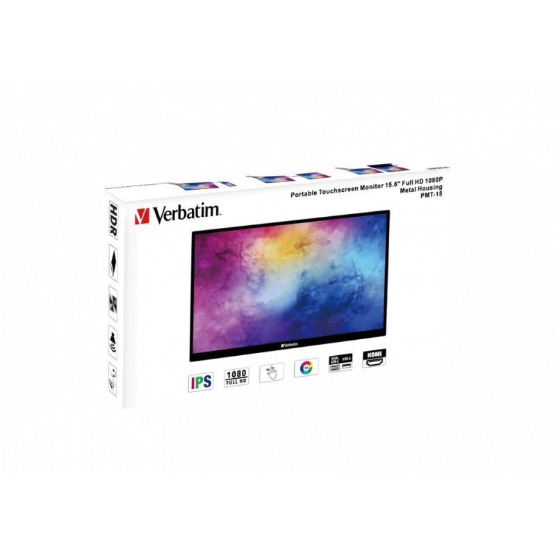 Buy Verbatim PMT-15 Portable Touchscreen Monitor - PMT-15 - 15.6-inch Full HD to... in Cyprus, Nicosia, Limassol, Larnaka, Pafos