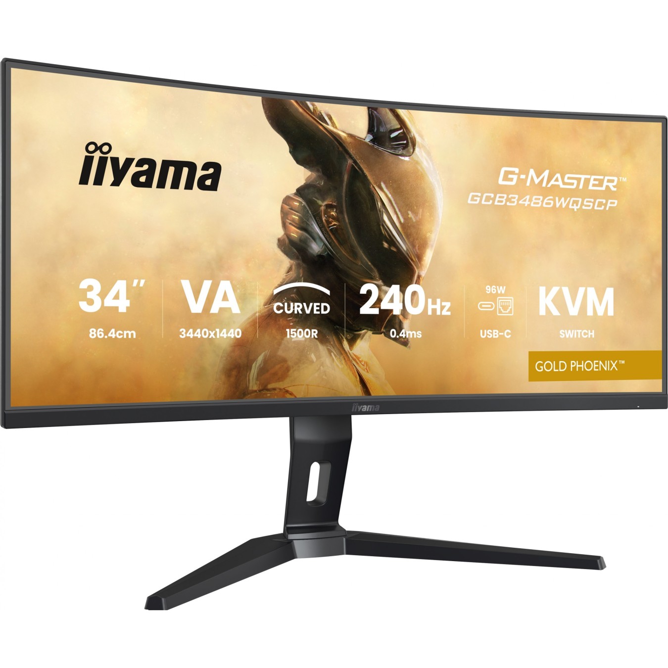 Iiyama G-Master 34-inch Ultrawide Curved Monitor - GCB3486WQSCP - Gold Phoenix, 3440x1440, 144Hz