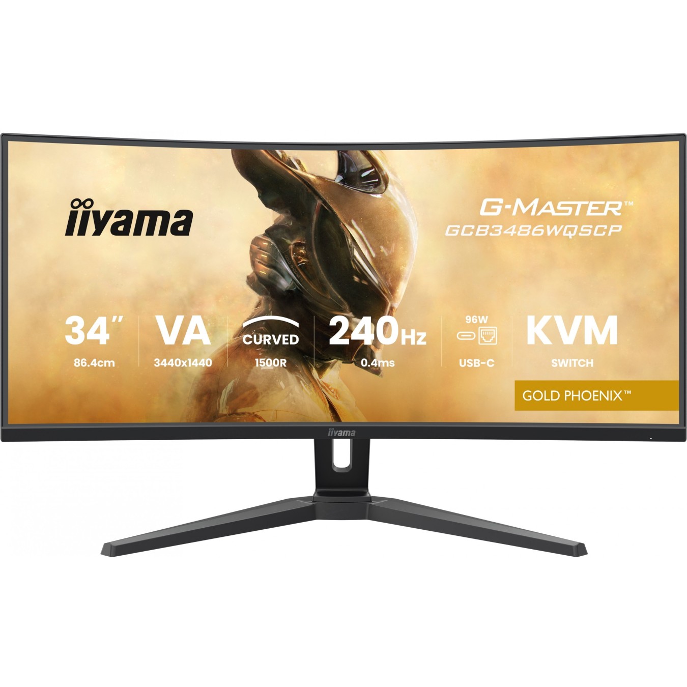 Iiyama G-Master 34-inch Ultrawide Curved Monitor - GCB3486WQSCP - Gold Phoenix, 3440x1440, 144Hz