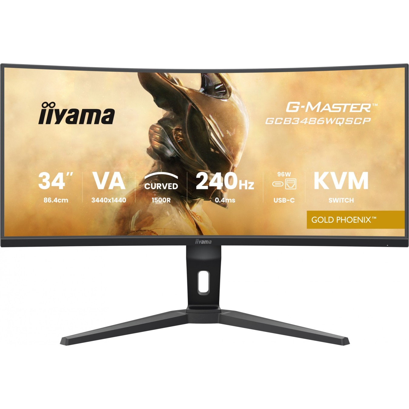 Iiyama G-Master 34-inch Ultrawide Curved Monitor - GCB3486WQSCP - Gold Phoenix, 3440x1440, 144Hz