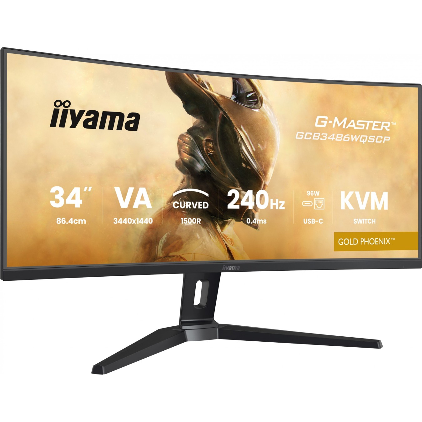 Iiyama G-Master 34-inch Ultrawide Curved Monitor - GCB3486WQSCP - Gold Phoenix, 3440x1440, 144Hz