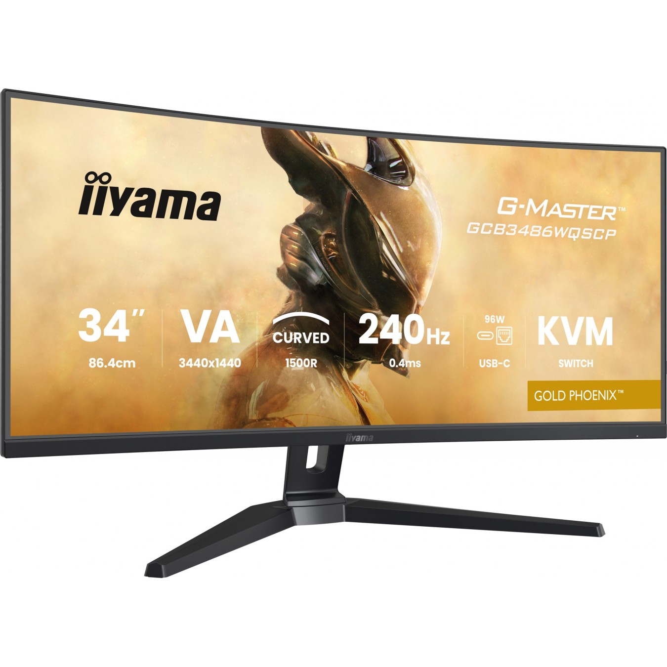 Iiyama G-Master 34-inch Ultrawide Curved Monitor - GCB3486WQSCP - Gold Phoenix, 3440x1440, 144Hz