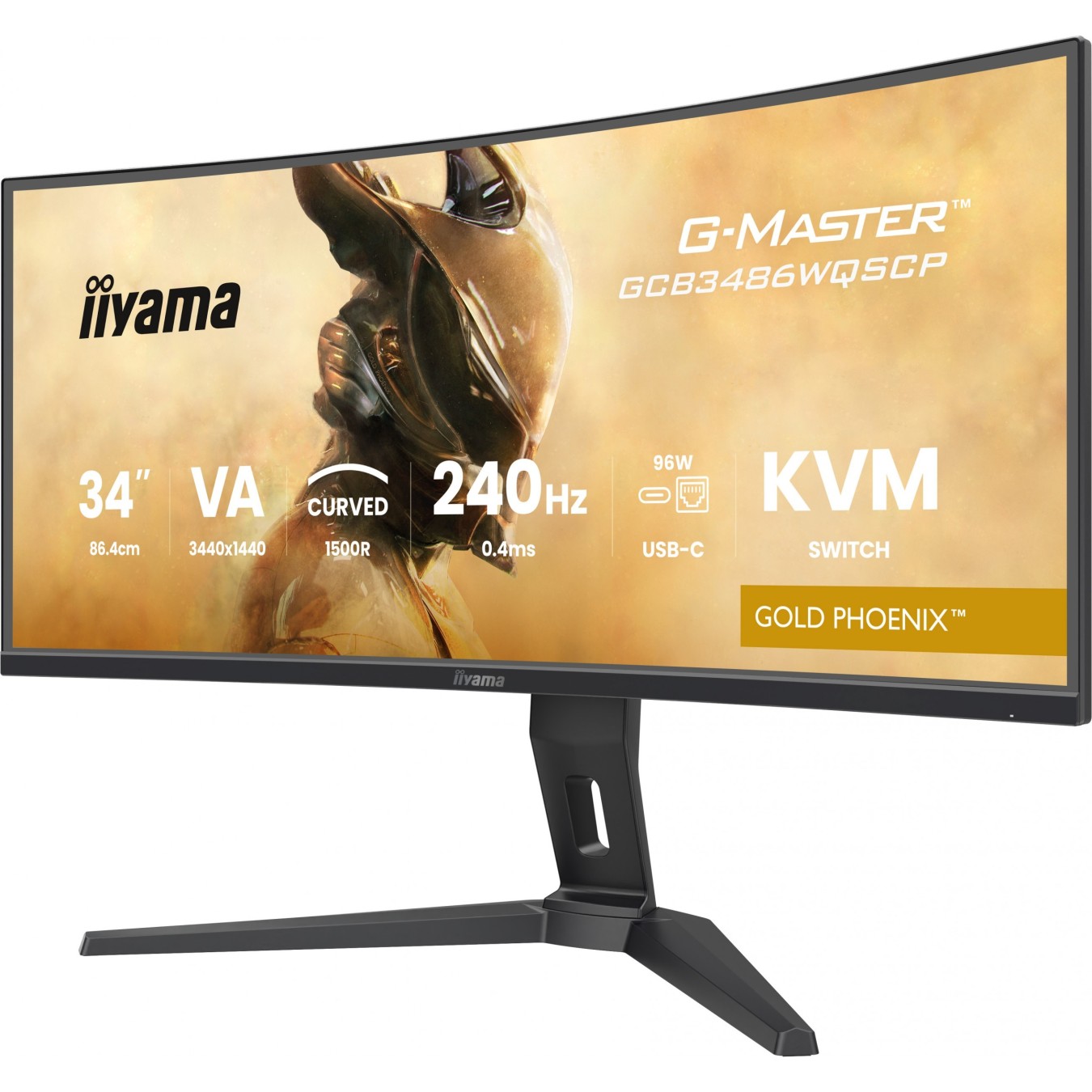 Iiyama G-Master 34-inch Ultrawide Curved Monitor - GCB3486WQSCP - Gold Phoenix, 3440x1440, 144Hz