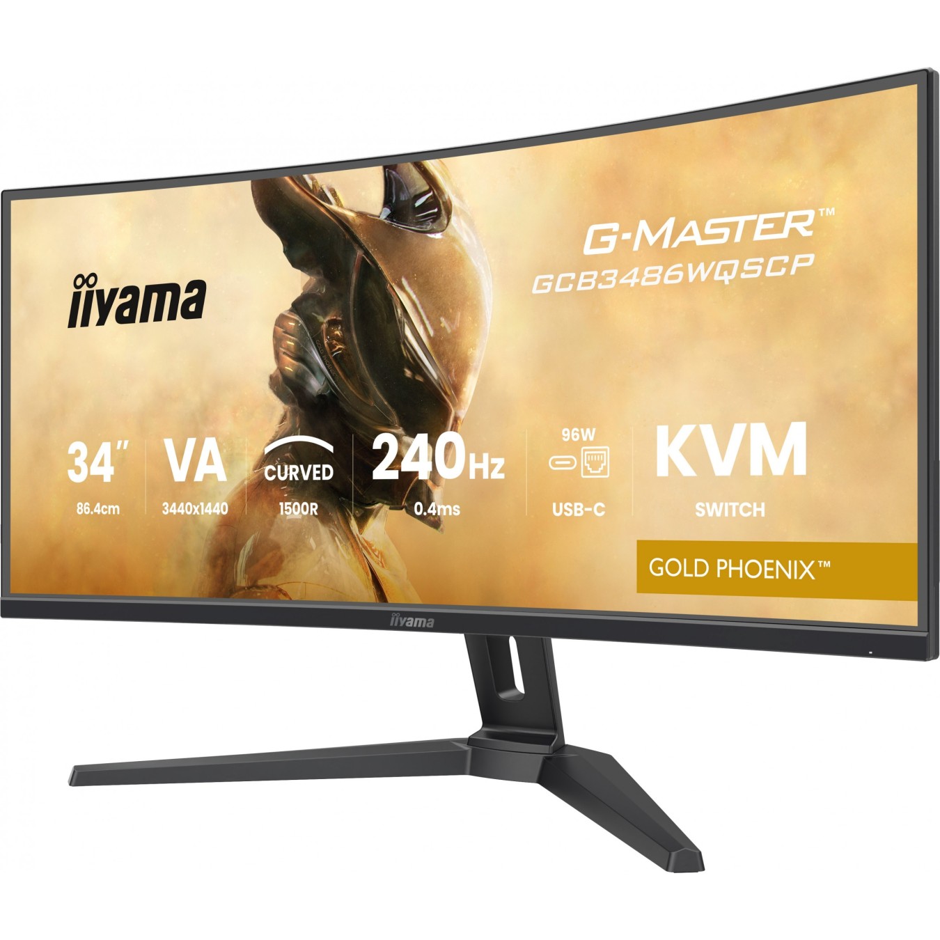 Iiyama G-Master 34-inch Ultrawide Curved Monitor - GCB3486WQSCP - Gold Phoenix, 3440x1440, 144Hz