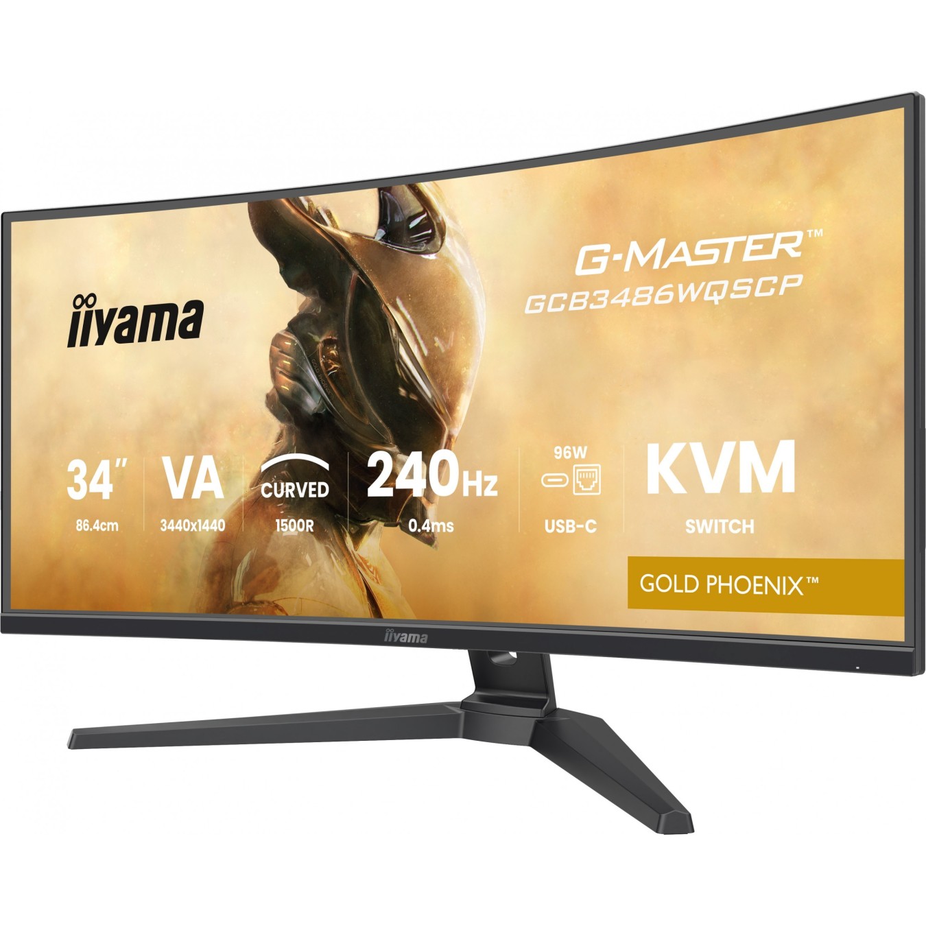 Iiyama G-Master 34-inch Ultrawide Curved Monitor - GCB3486WQSCP - Gold Phoenix, 3440x1440, 144Hz