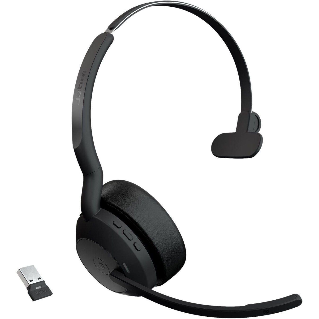 Jabra Evolve2 55 Link380a MS Mono - Wireless Over-ear Headset (PU Leather, 2.4 GHz) — Buy in Cyprus with Fast Delivery