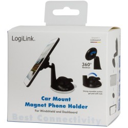 Logilink Magnetic Smartphone Holder - Compact Magnetic Car Mount (Black) — Buy in Cyprus with Fast Delivery