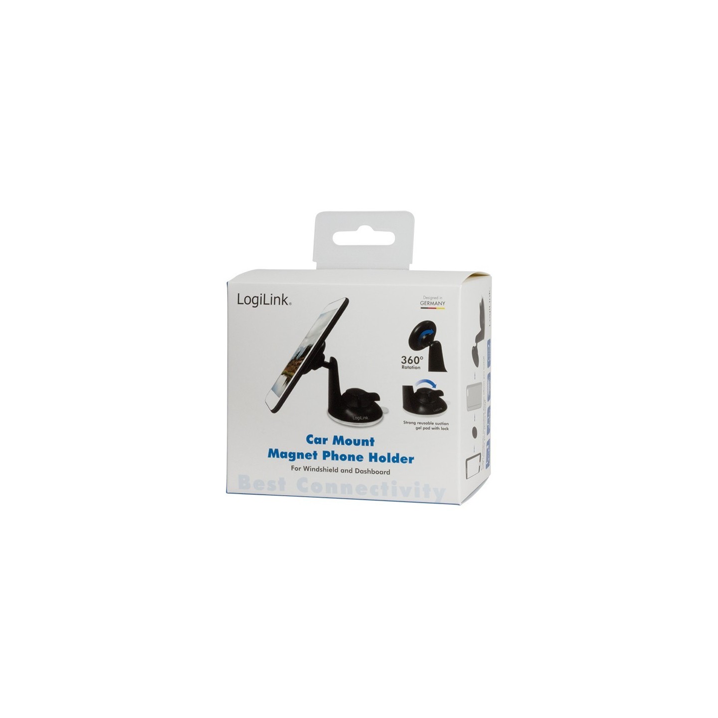 Logilink Magnetic Smartphone Holder - Compact Magnetic Car Mount (Black) — Buy in Cyprus with Fast Delivery