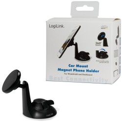 Logilink Magnetic Smartphone Holder - Compact Magnetic Car Mount (Black) — Buy in Cyprus with Fast Delivery