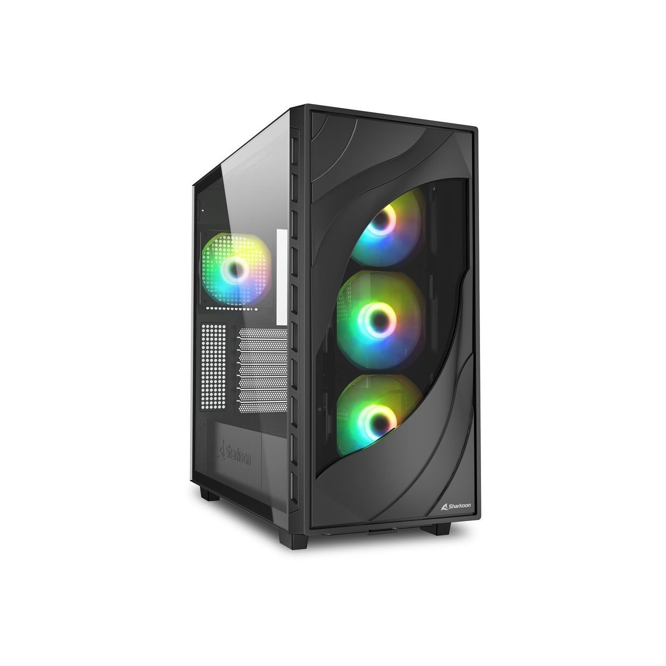 Sharkoon Rebel C80G RGB ATX PC Case - C80G - Black Glass Panel — Buy in Cyprus with Fast Delivery