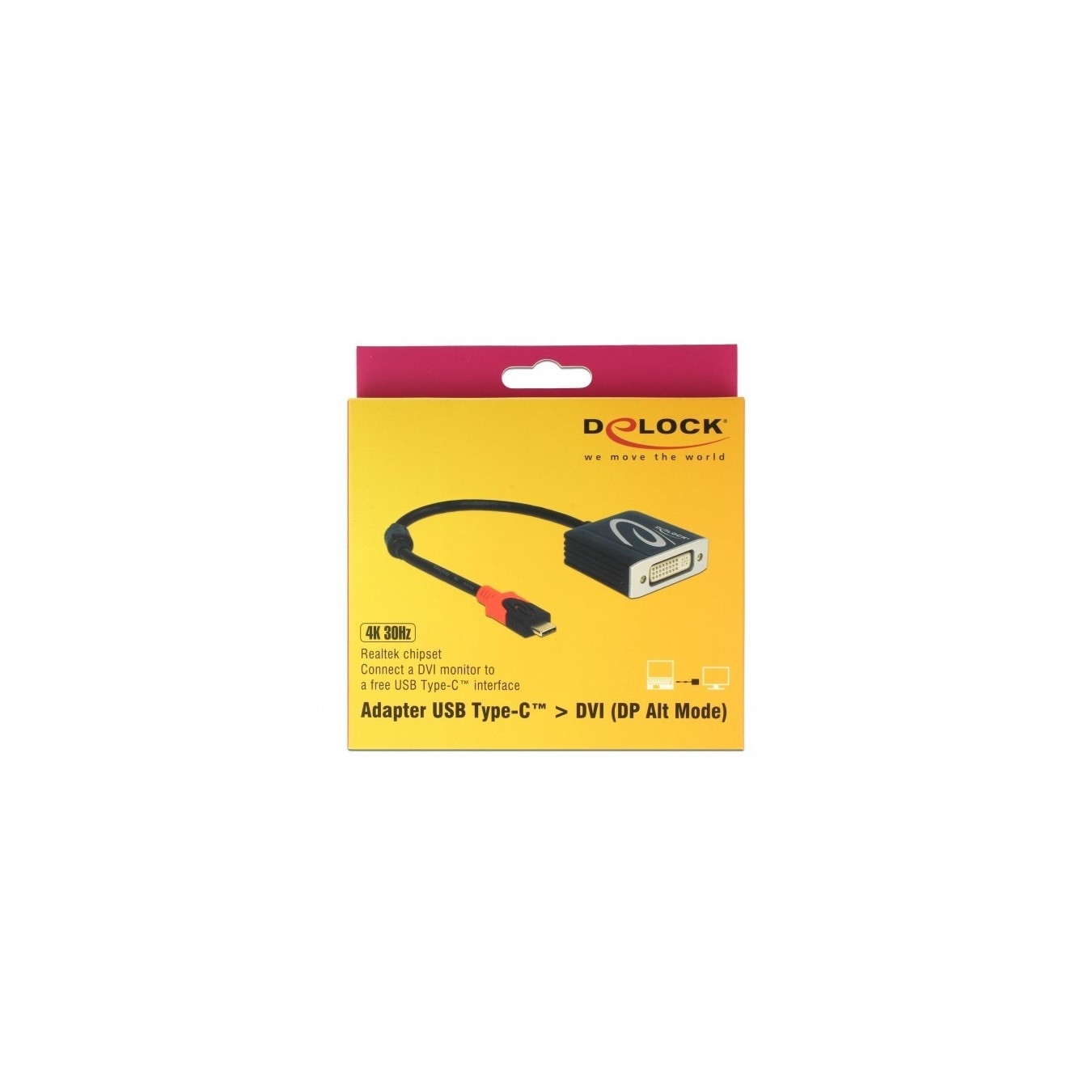 DELOCK USB-C to DVI Adapter - DP Alt Mode, 4K 30 Hz — Buy in Cyprus with Fast Delivery