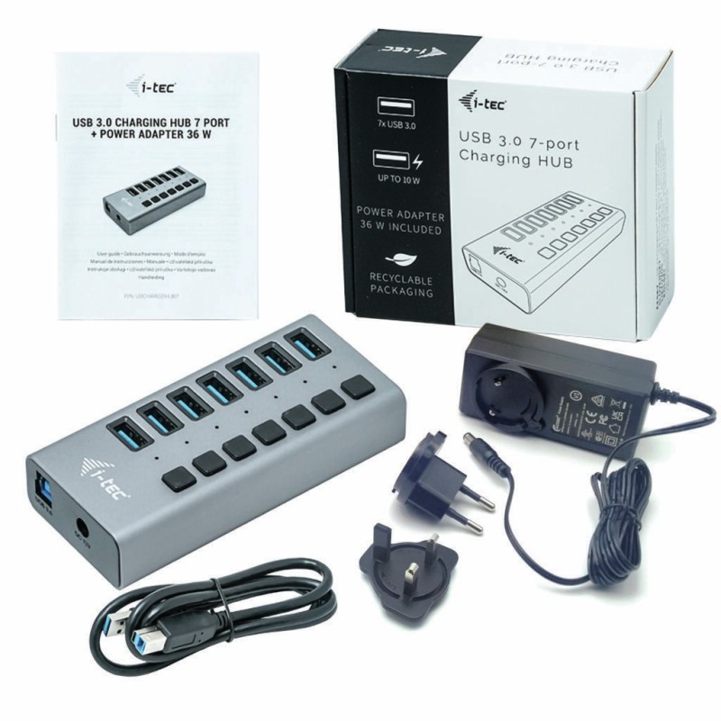Buy D I-TEC USB 3.0 HUB 7 PORT 36 W - 7-Port USB Hub (36 W Total) in Cyprus, Nicosia, Limassol, Larnaka, Pafos