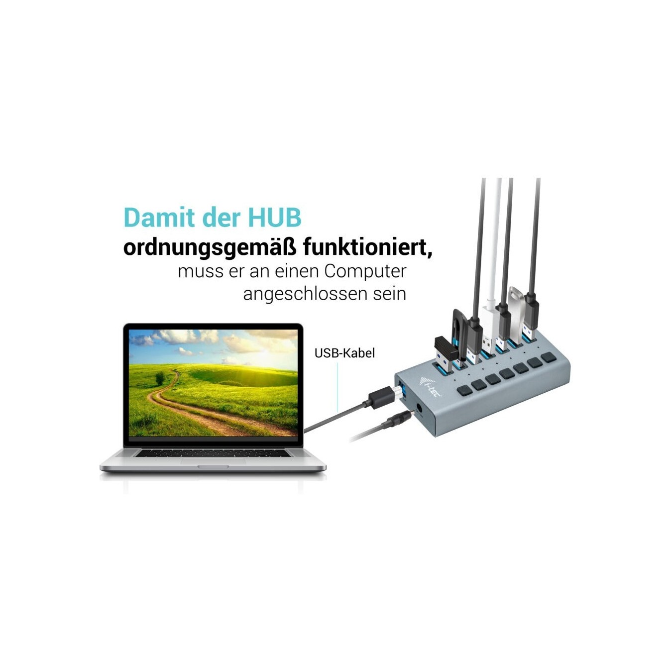 D I-TEC USB 3.0 HUB 7 PORT 36 W - 7-Port USB Hub (36 W Total) — Buy in Cyprus with Fast Delivery