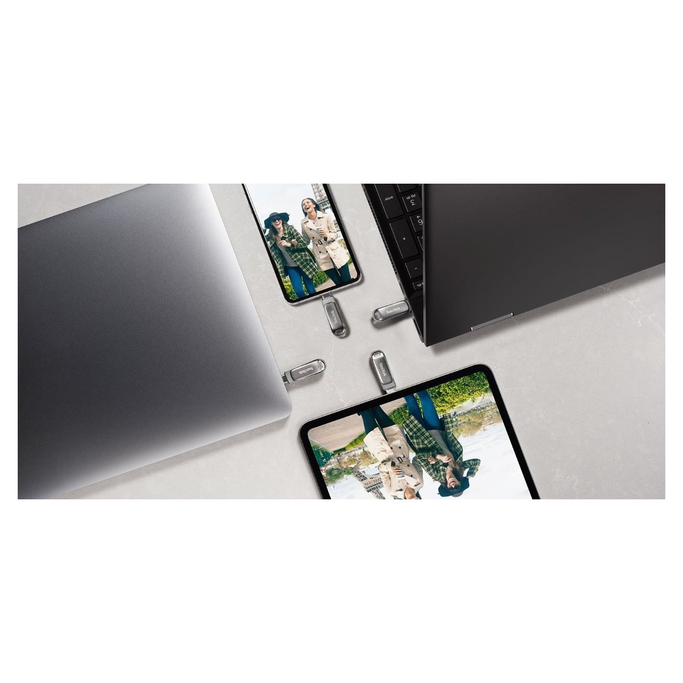 SanDisk Ultra Dual Drive Luxe Type-C - Silver - 256GB USB 3.1 Dual-Connector — Buy in Cyprus with Fast Delivery