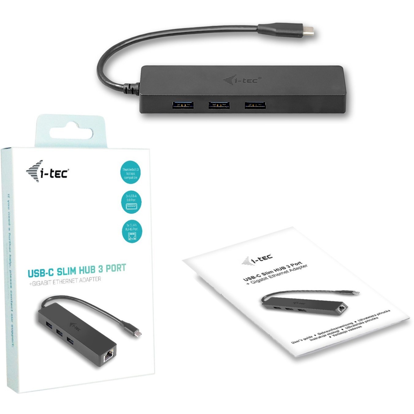 D I-TEC USB-C SLIM HUB + GLAN - Slim USB-C hub with Gigabit LAN — Buy in Cyprus with Fast Delivery