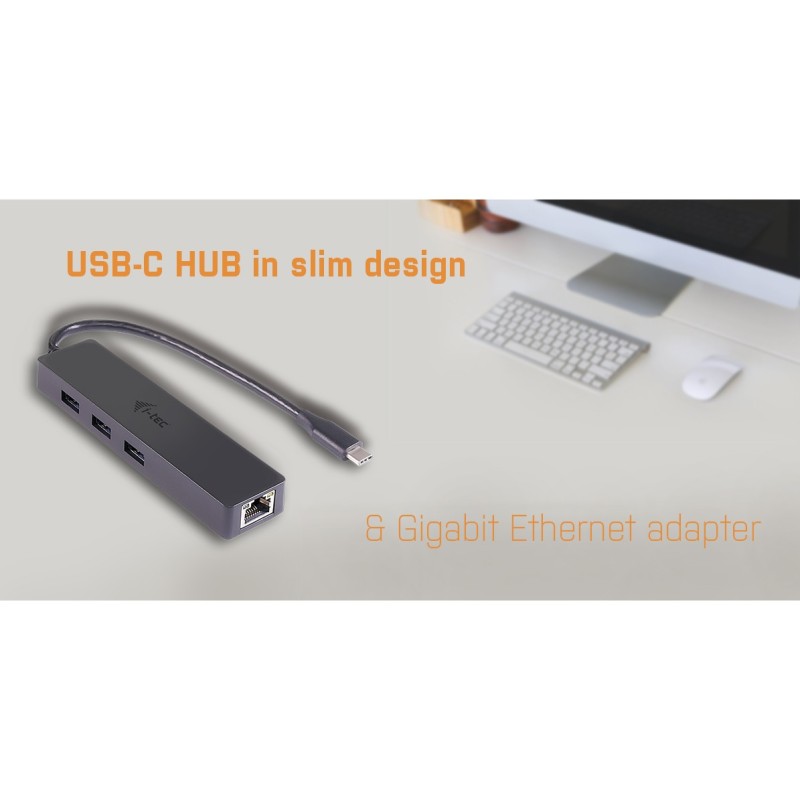 Buy D I-TEC USB-C SLIM HUB + GLAN - Slim USB-C hub with Gigabit LAN in Cyprus, Nicosia, Limassol, Larnaka, Pafos