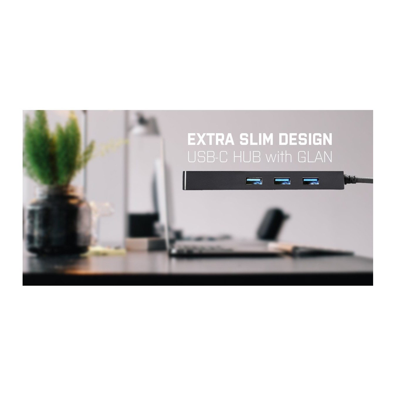 D I-TEC USB-C SLIM HUB + GLAN - Slim USB-C hub with Gigabit LAN — Buy in Cyprus with Fast Delivery