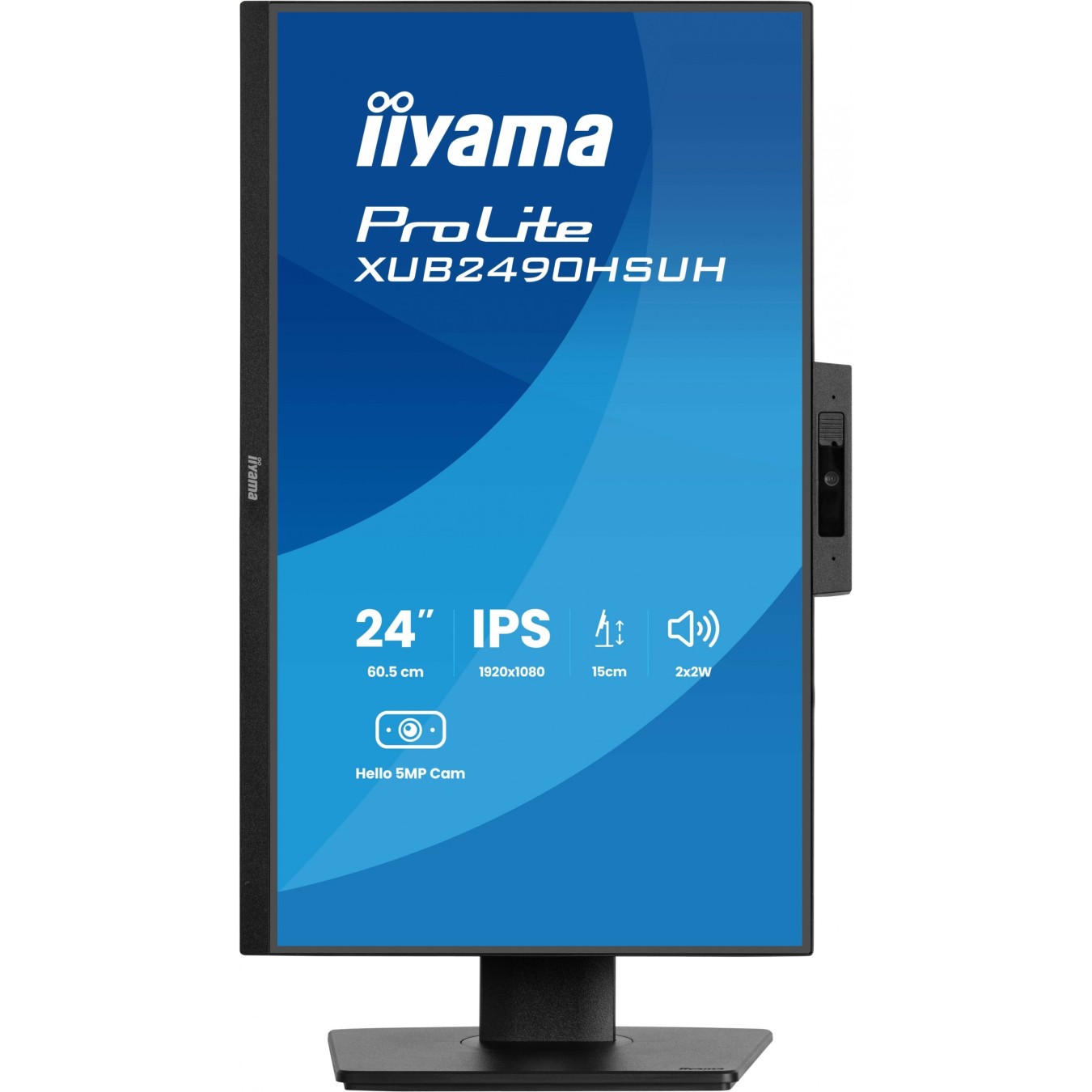 IIYAMA 60.5cm (23.8') XUB2490HSUH-B2 - 16:9 IPS Monitor with HDMI + DP WebCam — Buy in Cyprus with Fast Delivery