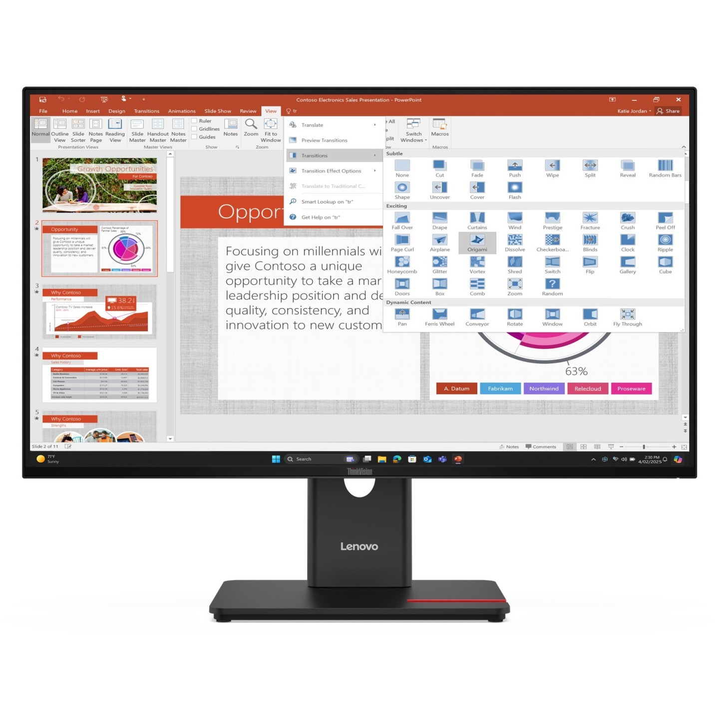 LENOVO ThinkVision T27-40 27" IPS FHD 120Hz 4ms HDMI/DP/VGA/USB (Boxed) — Buy in Cyprus with Fast Delivery
