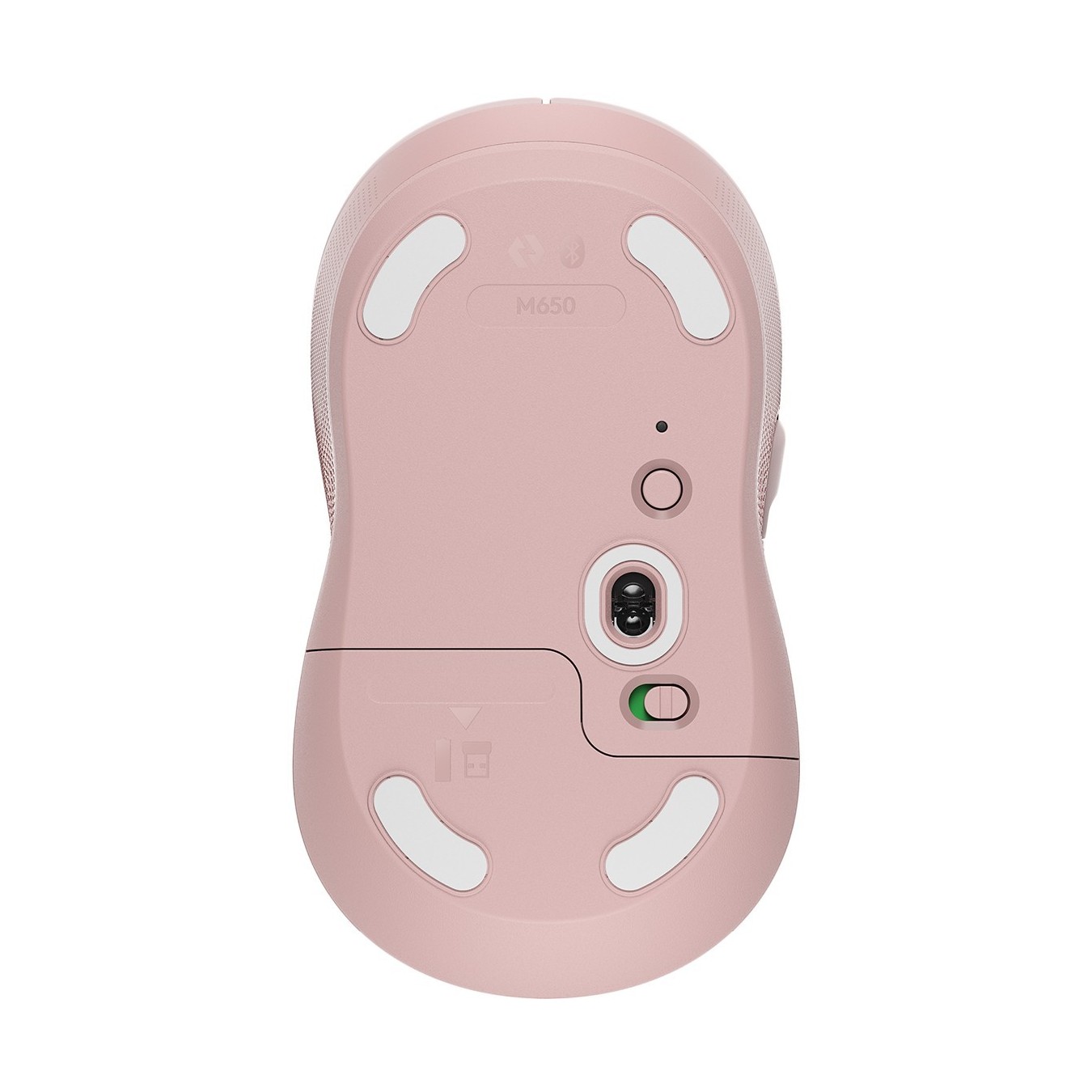 Logitech Signature M650 Mouse - M650 - Rose, 5-button, wireless, BT & 2.4 GHz with Bolt USB receiver