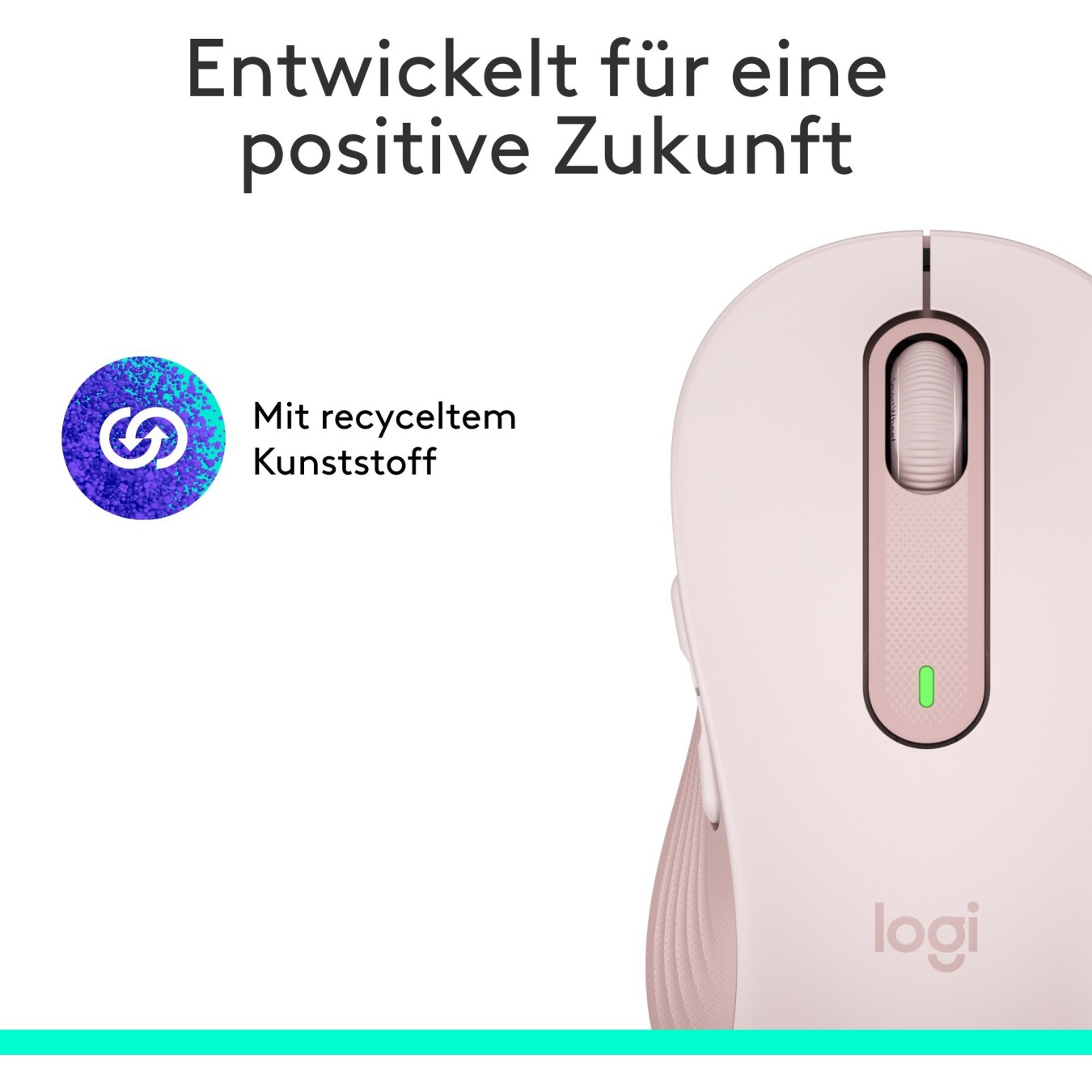 Logitech Signature M650 Mouse - M650 - Rose, 5-button, wireless, BT & 2.4 GHz with Bolt USB receiver
