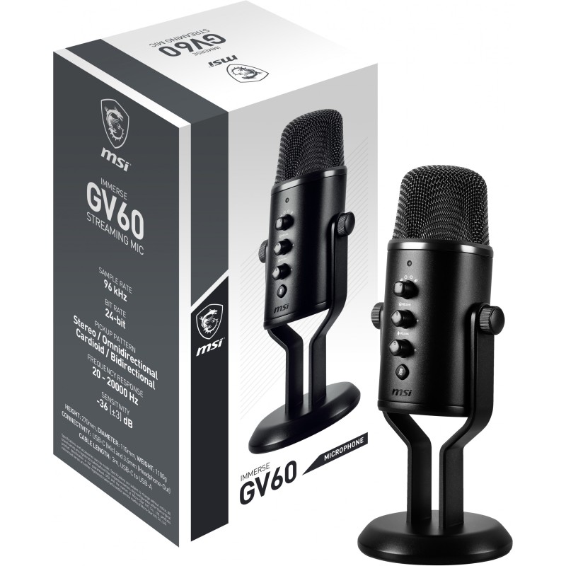 Buy MSI Immerse GV60 Streaming Mic - GV60 - (Black) in Cyprus, Nicosia, Limassol, Larnaka, Pafos