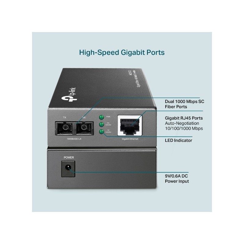 Buy TP-Link Media Converter RJ45 to 1000Base-LX LH SC - MC210CS - (Unmanaged) in Cyprus, Nicosia, Limassol, Larnaka, Pafos