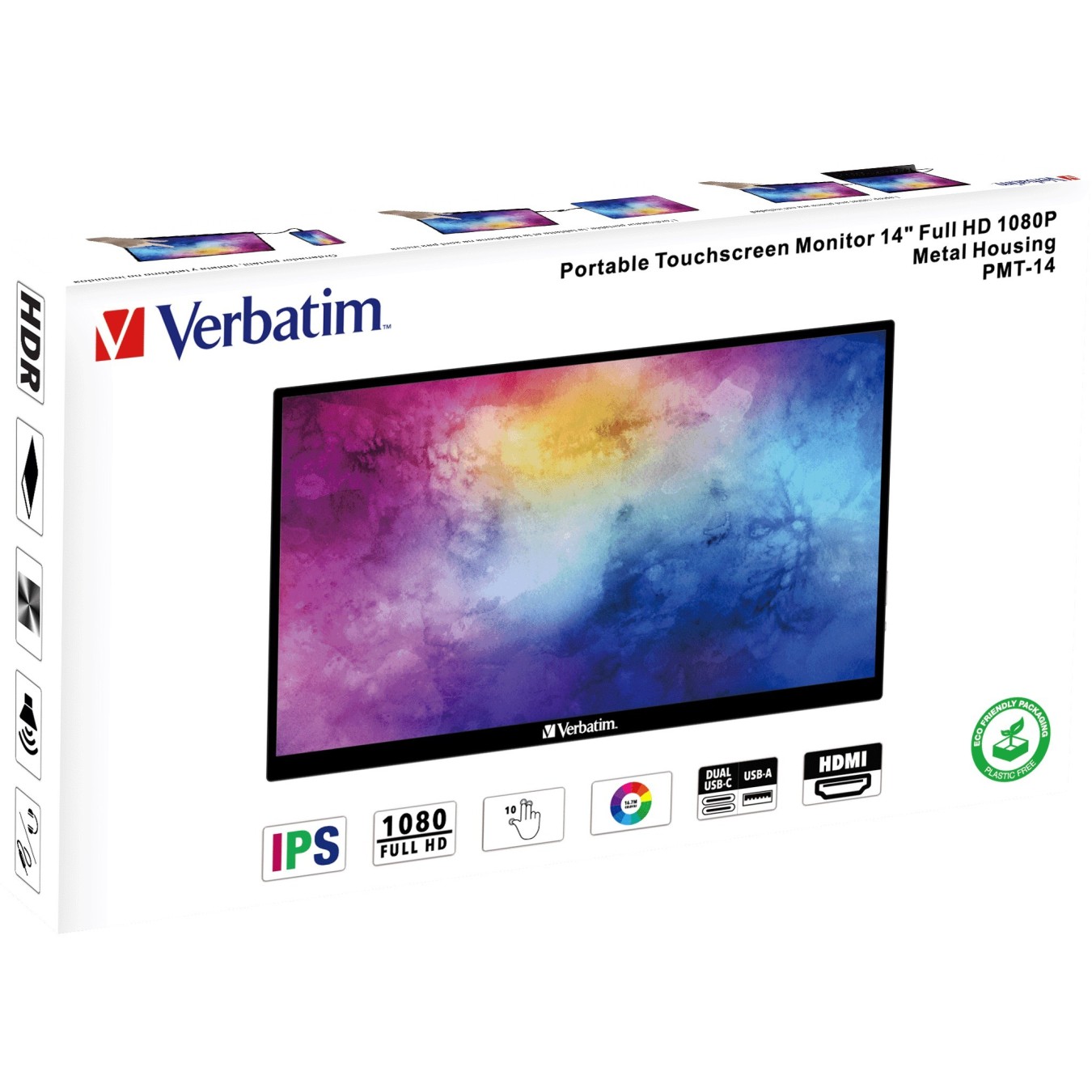 Verbatim PMT-14 Portable Touchscreen Monitor - PMT-14 - 14-inch Full HD Touchscreen — Buy in Cyprus with Fast Delivery