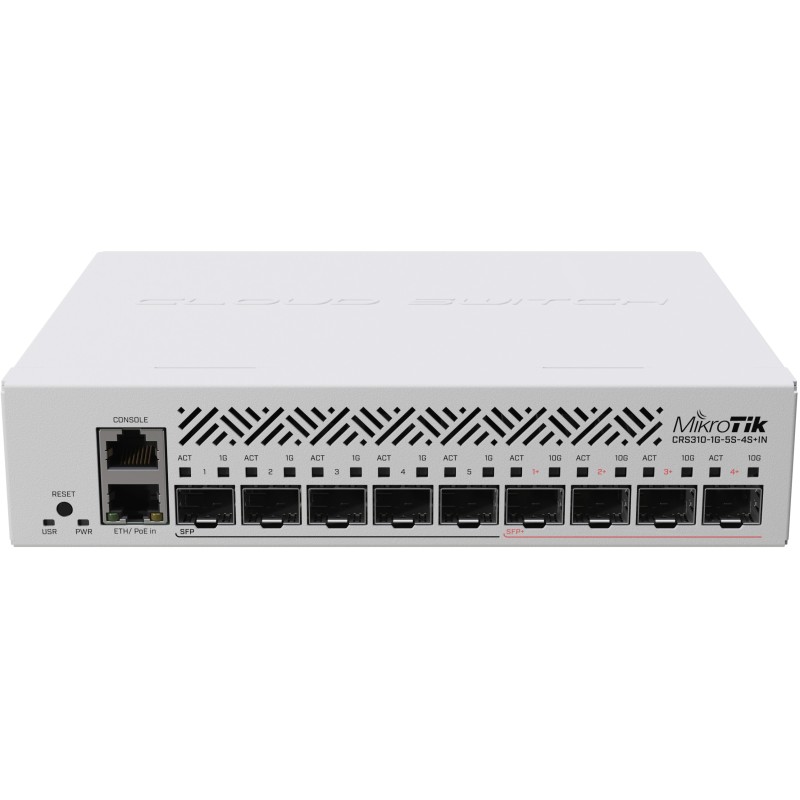 Buy 10P MikroTik CRS310-1G-5S-4S+IN - 1G RJ45 + 5x SFP + 4x SFP+, Rackmount, Web... in Cyprus, Nicosia, Limassol, Larnaka, Pafos