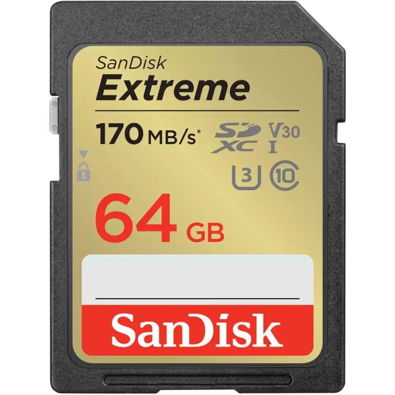 Buy SanDisk Extreme SDXC Card 64GB - 170 MB/s read in Cyprus, Nicosia, Limassol, Larnaka, Pafos