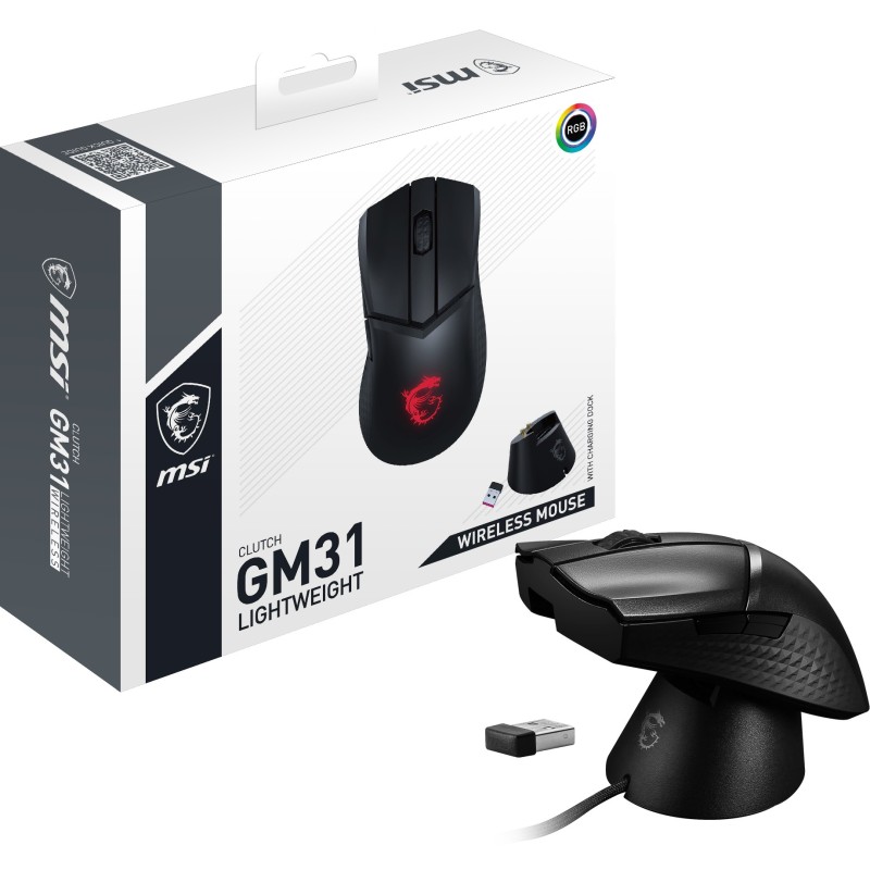 Buy MSI Clutch GM31 Lightweight Wireless - GM31 - Wireless Gaming Mouse in Cyprus, Nicosia, Limassol, Larnaka, Pafos