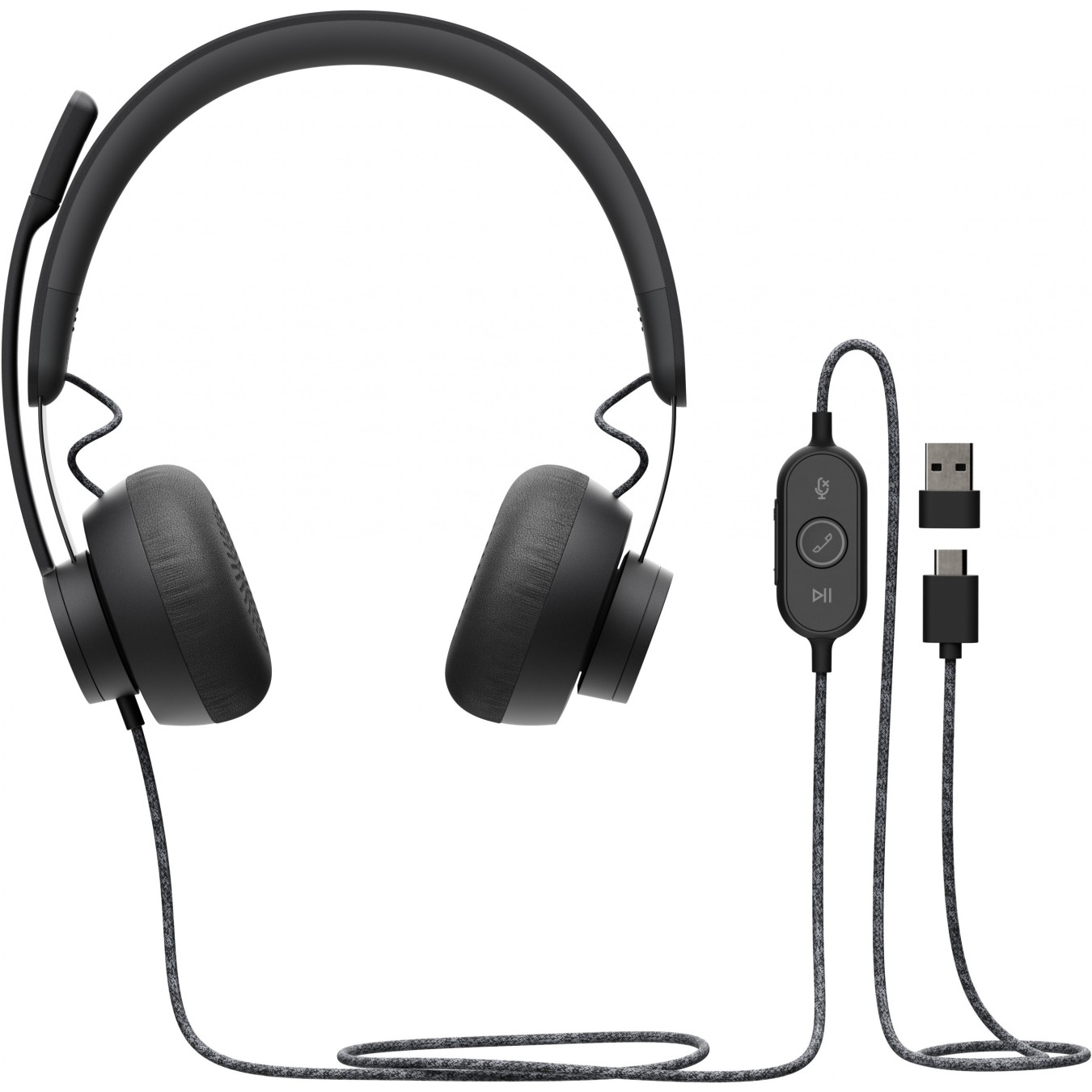 Logitech Zone Wired UC USB Headset for Unified Communications - Over-ear Closed, USB-A, PC Compatible
