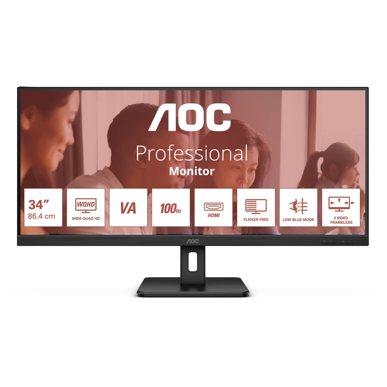 34-inch Ultrawide Monitor - U34E2M - 3440x1440, 100Hz, DP, 2xHDMI, 4ms, Black — Buy in Cyprus with Fast Delivery