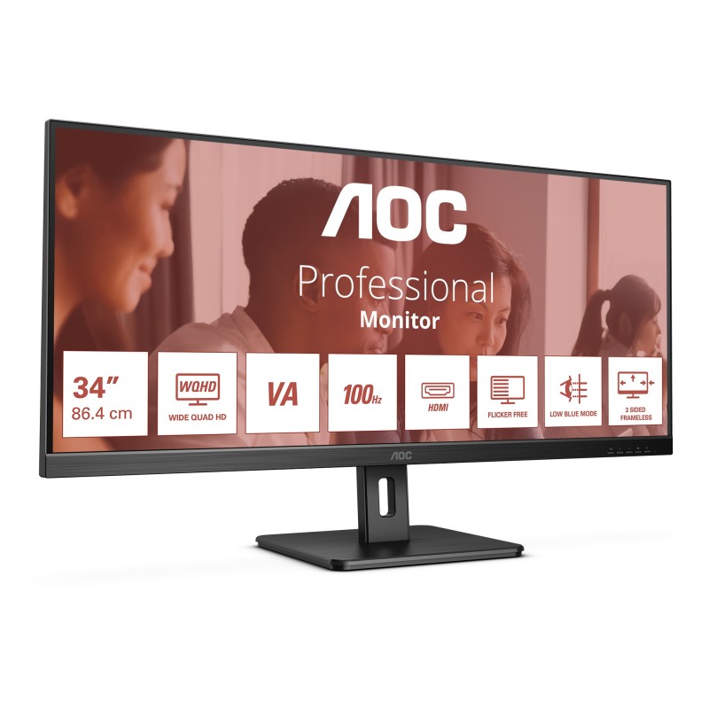 Buy 34-inch Ultrawide Monitor - U34E2M - 3440x1440, 100Hz, DP, 2xHDMI, 4ms, Black in Cyprus, Nicosia, Limassol, Larnaka, Pafos