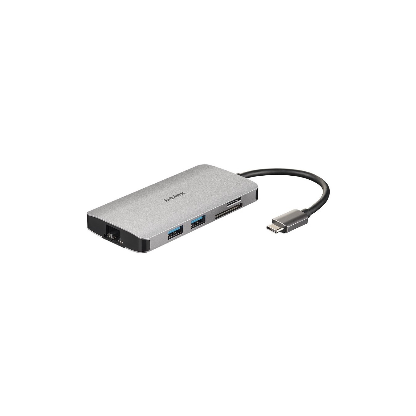 USB-C HUB 8-Port D-Link - DUB-M810 - HDMI 4K, 3x USB 3.0, SD/microSD, USB-C, Gigabit LAN, Grey