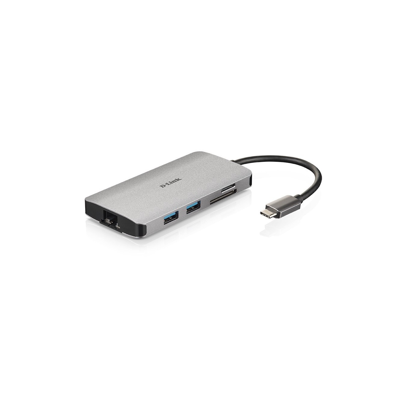 USB-C HUB 8-Port D-Link - DUB-M810 - HDMI 4K, 3x USB 3.0, SD/microSD, USB-C, Gigabit LAN, Grey