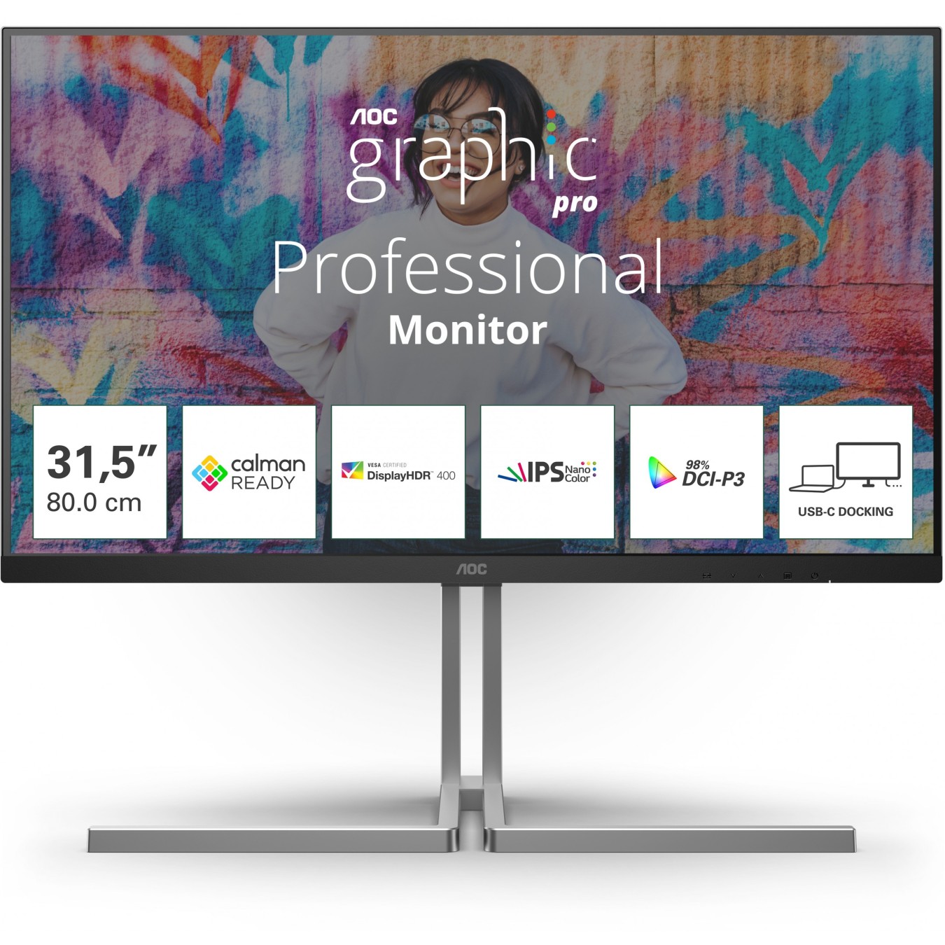 AOC 32-inch 4K IPS Monitor - U32U3CV - 2x HDMI, DP, USB-C — Buy in Cyprus with Fast Delivery