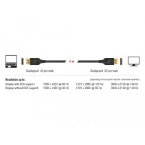 DELOCK DisplayPort Cable 8K 60 Hz 5m DP 8K certified — Buy in Cyprus with Fast Delivery