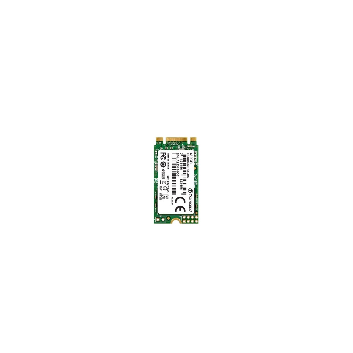 TRANSCEND 480GB M.2 2242 SATA3 SSD B+M Key TLC - M.2 2242, SATA3, TLC NAND — Buy in Cyprus with Fast Delivery