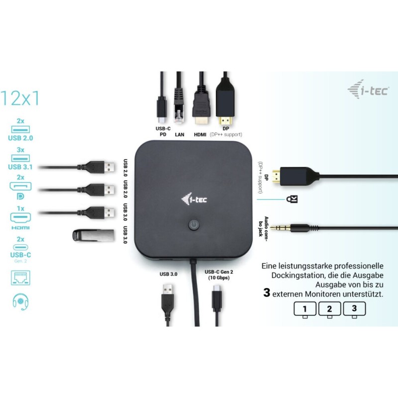Buy D I-TEC USB-C HDMI+2X DP Dock Charger - PD 100W USB-C Alt-Mode in Cyprus, Nicosia, Limassol, Larnaka, Pafos
