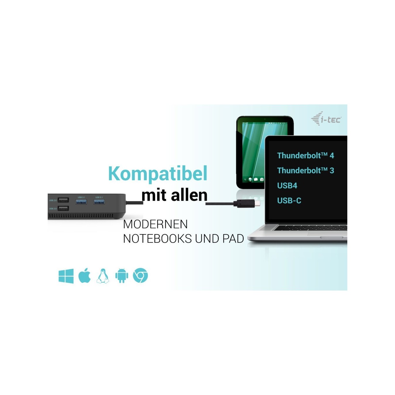 D I-TEC USB-C HDMI+2X DP Dock Charger - PD 100W USB-C Alt-Mode — Buy in Cyprus with Fast Delivery