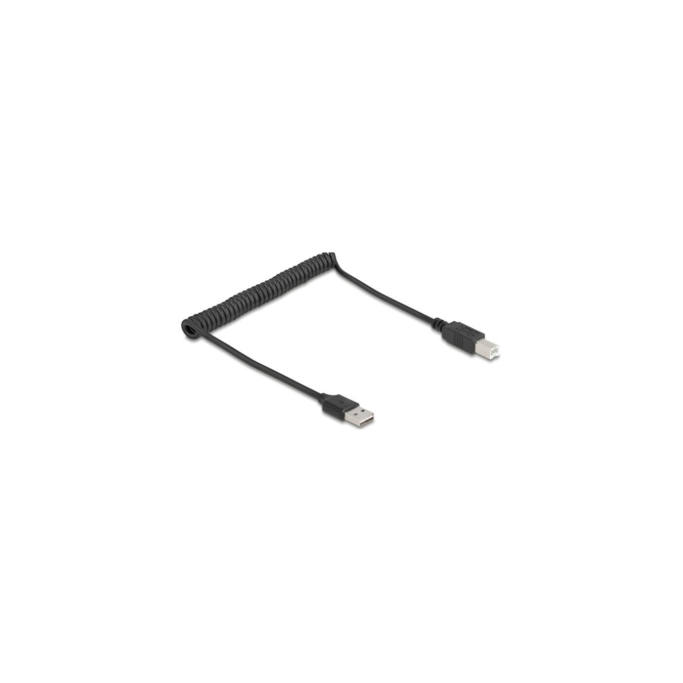 Delock Spiral USB 2.0 Cable - USB-A to USB-B (Spiral design) — Buy in Cyprus with Fast Delivery