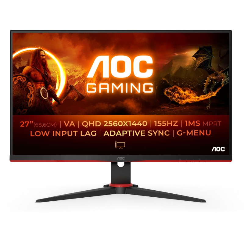 Buy AOC Gaming G2 - Q27G2E - 27-inch QHD 2560x1440, 155Hz, 1ms, DP/HDMI, Black/Red in Cyprus, Nicosia, Limassol, Larnaka, Pafos