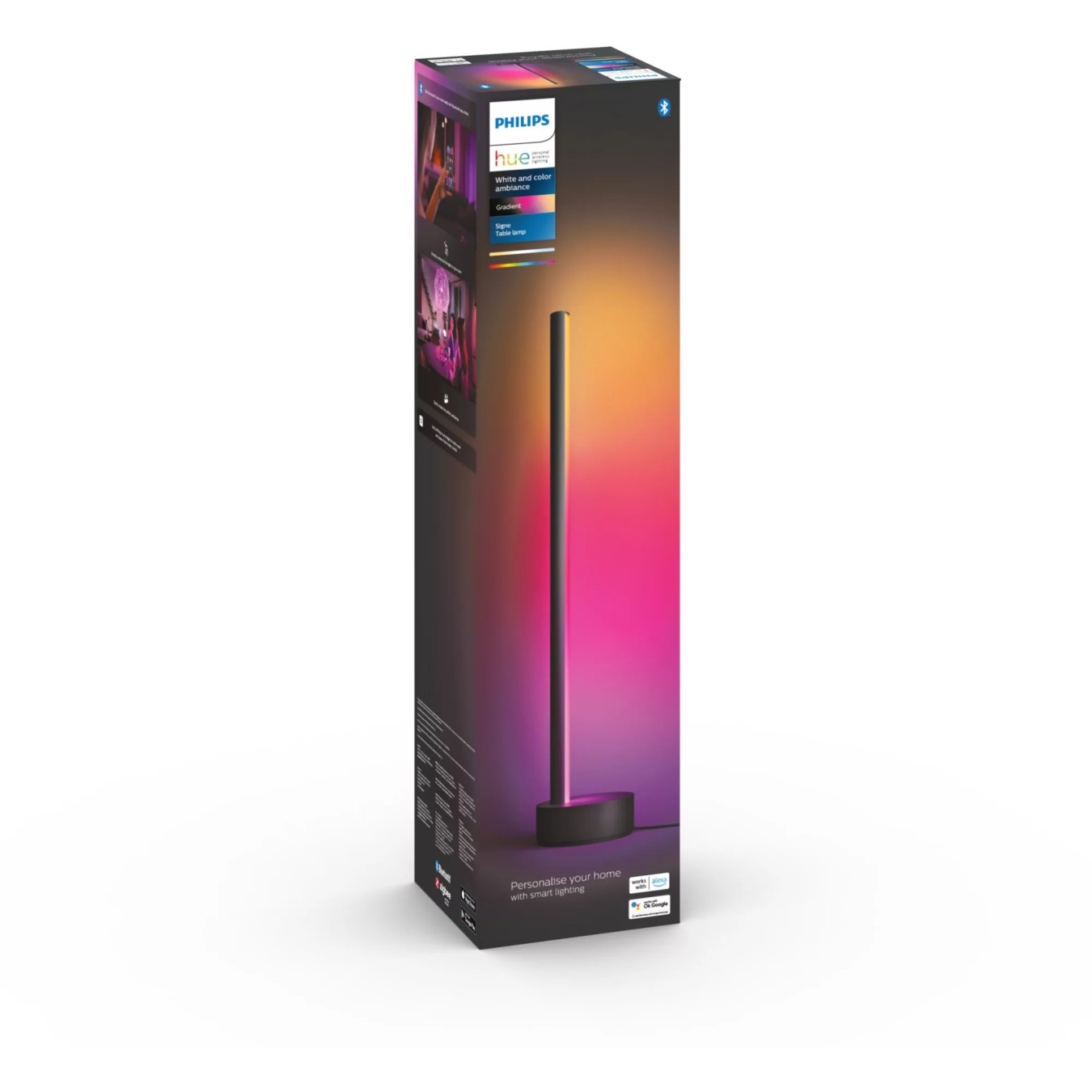 Philips Hue Gradient Signe Table Lamp Black - Characteristics (Color: RGB, Dimmable, Protocol: Zigbee, Desk Lamp)
