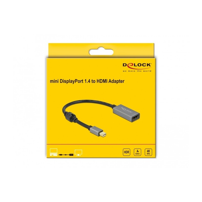 Buy DELOCK Active Mini DisplayPort 1.4 to HDMI Adapter - 4K 60Hz HDR in Cyprus, Nicosia, Limassol, Larnaka, Pafos