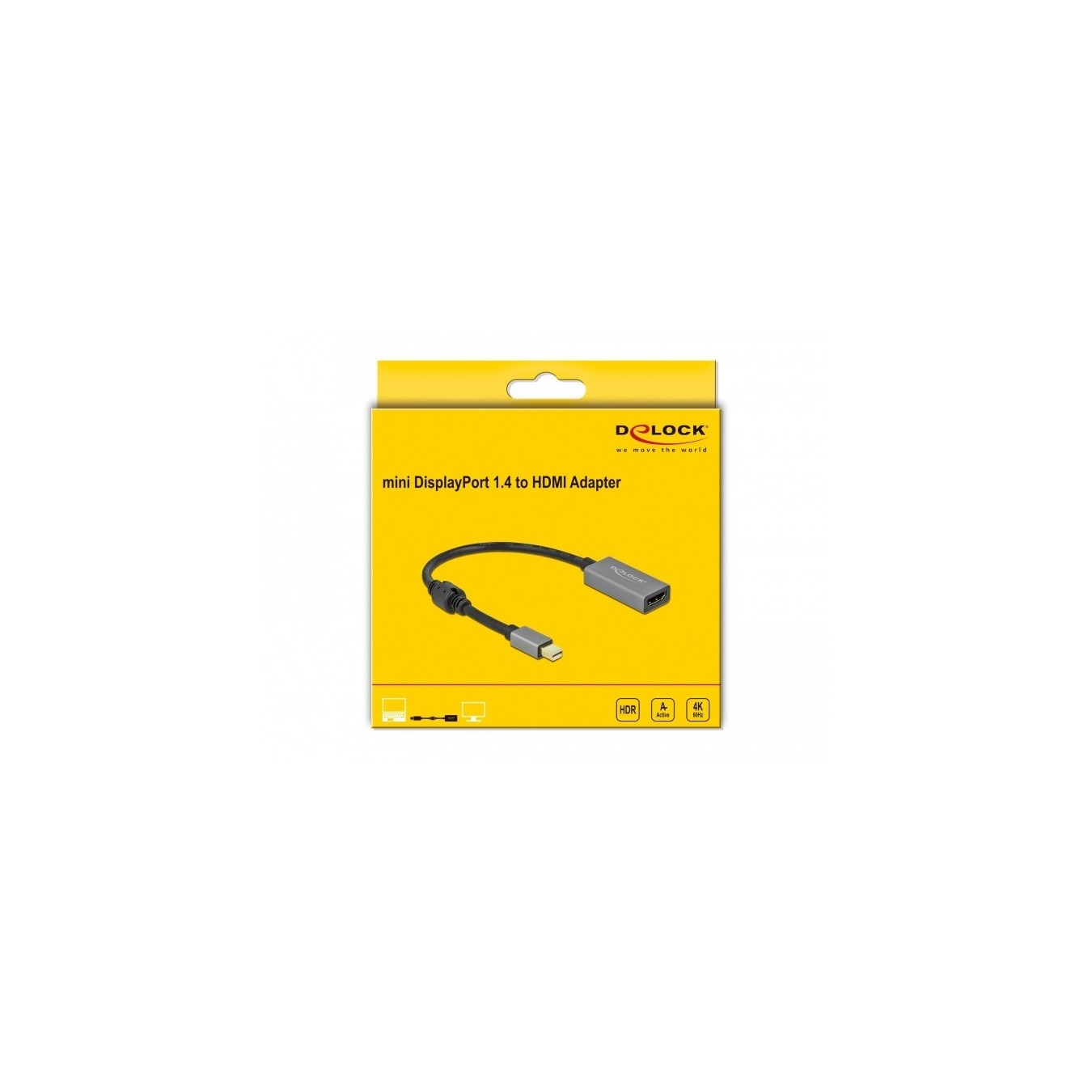 DELOCK Active Mini DisplayPort 1.4 to HDMI Adapter - 4K 60Hz HDR — Buy in Cyprus with Fast Delivery