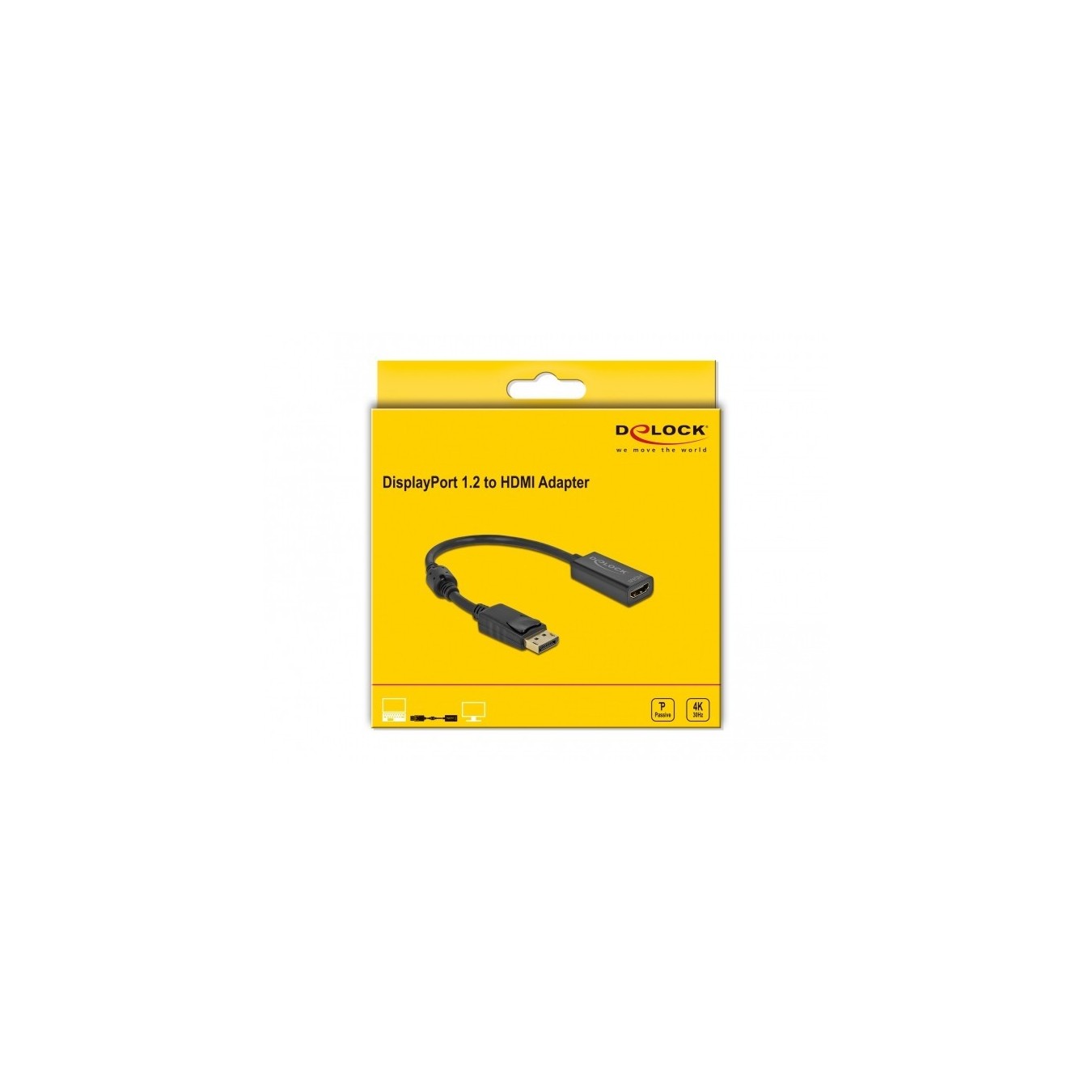 DELOCK DisplayPort 1.2 to HDMI Adapter - 4K Passive, Black — Buy in Cyprus with Fast Delivery