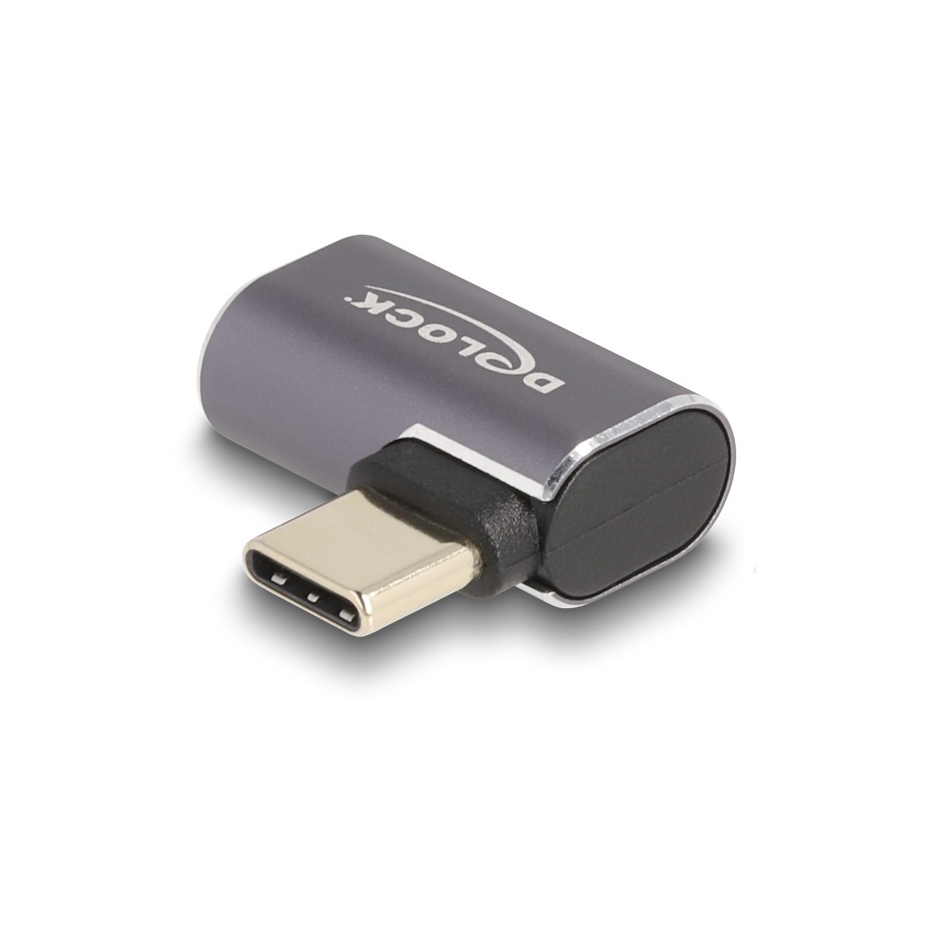 DELOCK USB-C to USB-C Adapter 40 Gbps USB4 PD 100W - Right-Angle, Aluminum, 8K60 Hz — Buy in Cyprus with Fast Delivery