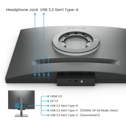 Buy BenQ 71.6cm 3:2 UHD Monitor with HDMI, USB-C, DP - RD280U - Silver lift pivo... in Cyprus, Nicosia, Limassol, Larnaka, Pafos
